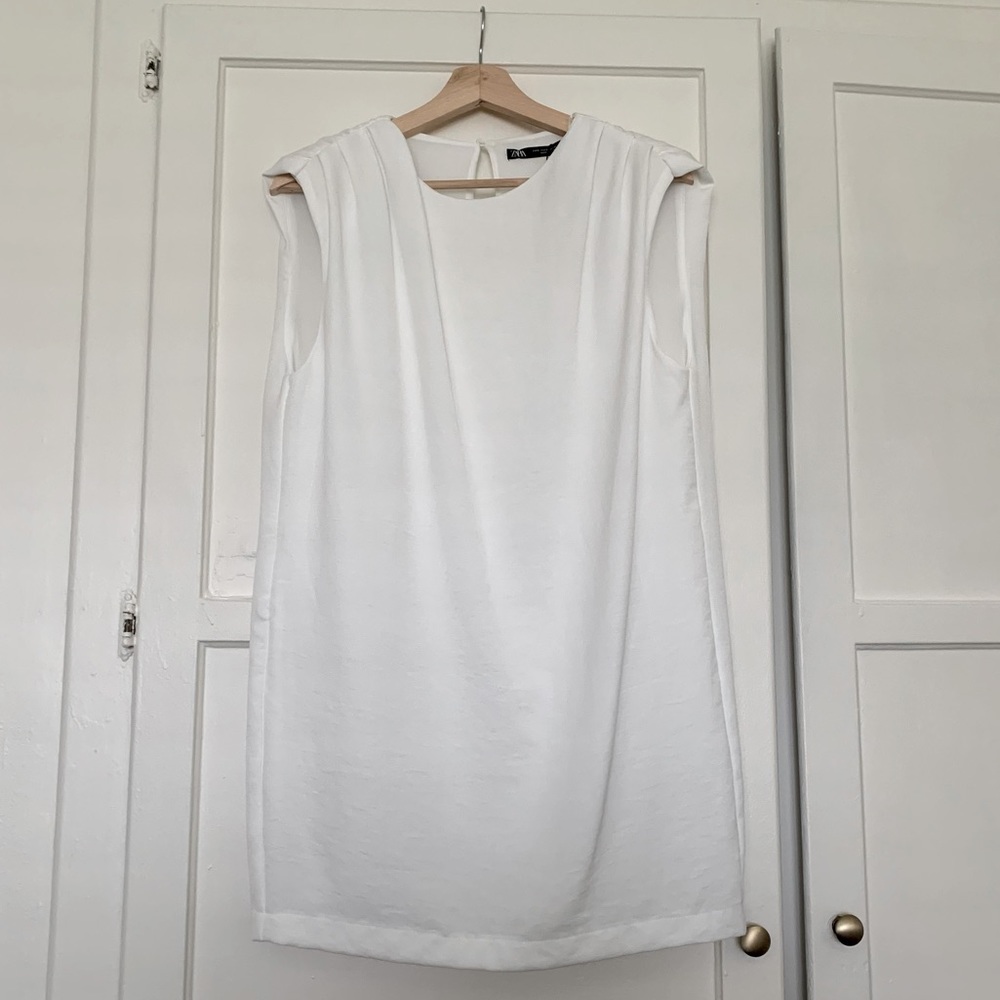 Zara flowy dress with shoulder pads